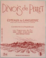 ETIQUETTE De VIN " DEVOIS De PERRET  " - Côteaux Du Languedoc - 34820 St-Gély-du-Fesc - Parfait état  - - Languedoc-Roussillon