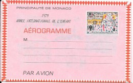 Aérogramme Principauté De MONACO 1979 Année Internationale De LEnfant - Postwaardestukken