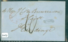 POSTHISTORIE * NA POSTTIJD * BRIEFOMSLAG Uit 1858 Gelopen Van AMSTERDAM Naar VLAARDINGEN * NA POSTTIJD (10.071) - Lettres & Documents