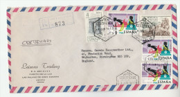 1976  REGISTRED Air Mail SPAIN COVER  3x SEAT BEALT Stamps Road Safety - Accidents & Road Safety