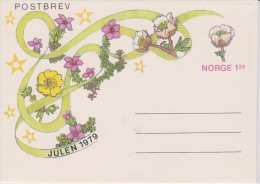 Norway Postal Stationery 1979 Julen Christmas - Flora ** - Interi Postali