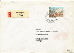 Liechtenstein Registered Cover Nendeln 8-9-1973 Sent To Switzerland Single Franked - Cartas & Documentos