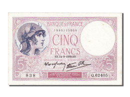 Billet, France, 5 Francs, 5 F 1917-1940 ''Violet'', 1939, 1939-09-14, SPL - 5 F 1917-1940 ''Violet''