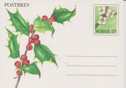 Norway Postal Stationery - Flora - Holly ** - Entiers Postaux