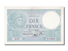 Billet, France, 10 Francs, 10 F 1916-1942 ''Minerve'', 1940, 1940-11-07, SUP+ - 10 F 1916-1942 ''Minerve''