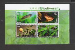 Hong Kong 2010 Biodiversity Stamps S/s -fish Frog Plant Insect Dragonfly - Unused Stamps