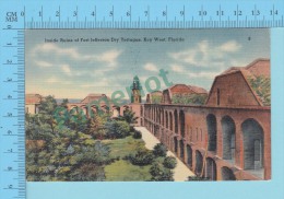 USA Florida ( Inside Ruins Of Fort Jefferson Dry Tortugas Key West ) Linen Postcard CPSM 2 Scans - Key West & The Keys