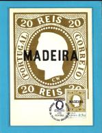 MADEIRA - Funchal - Evocação Da Primeira Emissão - 20 Réis - 02.01.1980 - PORTUGAL - CARTE MAXIMUM - MAXICARD - Cartes-maximum (CM)