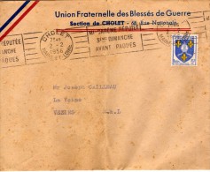 LETTRE - Union Fraternelle Des Blessés De Guerre - Section De CHOLET - 68 Rue Nationale - Lettre Du 2-02-1956 - Guerre D'Algérie