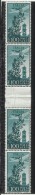 ITALY ITALIA REPUBBLICA 1945 - 1955 AIR MAIL POSTA AEREA CAMPIDOGLIO RUOTA WHEEL LIRE 100 GUTTER PAIR PONTE DI 4 MNH - Poste Aérienne