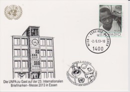 United Nations Show Card 2013 ´Essen´ - May 2013 - With Mi 765 World Radio Day - Cartas & Documentos