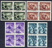 SLOVAKIA 1944 Sports Fund Used Blocks Of 4.  Michel 147-50 - Used Stamps