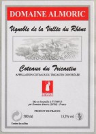 ETIQUETTE De VIN " DOMAINE ALMORIC " - Coteaux Du Tricastin  - 26780 Domaine Almoric - Parf. état  - - Côtes Du Rhône