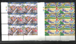 INDIA, 2015, Children´s Day, Children, Set 2 V, Rainbow, Rain, Tree, Block Of 6 With Traffic Lights, ,  MNH, (**) - Unused Stamps