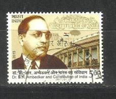 INDIA, 2015, FIRST DAY CANCELLED,  B R Ambedkar, Constitution Of India, - Usati