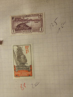 GABON FRANCAIS 2 TIMBRES DES COLONIES FRANCAISES  Neuf Sur Charnières (*) - Ongebruikt