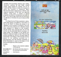 INDIA, 2015, BROCHURE WITH INFORMATION,  Children´s Day, Childrens, Set 2 V, Rainbow, Rain, Tree, - Lettres & Documents