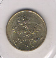 ITALIA REPUBBLICA - 1990 Lire 20   FDC Da Serie Zecca - 20 Lire
