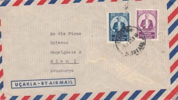 TÜRKEI 1953 - 15 + 20 K Frankierung Auf LP-Brief Gel.Ankara - Wien - Cartas & Documentos