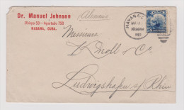 Cuba 1903-03-17 Havana Brief Nach Ludwigshafen D - Storia Postale