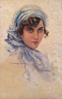 No 2 T. CORBELLA, GLAMOUR, YOUNG LADY WITH SCARF, EX Cond. PC Not Mailed - Corbella, T.