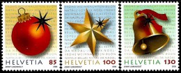 Switzerland - 2008 - Christmas - Mint Stamp Set With Hot Silver Foil Imprint - Neufs