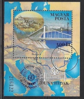 HUNGARY-2014. SPECIMEN Souvenir Sheet - The Danube Commission, Seat In Budapest 60 Years Ago Overprinted S/S - Essais, épreuves & Réimpressions