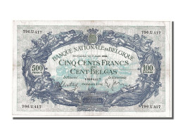 Billet, Belgique, 500 Francs-100 Belgas, 1939, 1939-03-02, TTB+ - 500 Franchi-100 Belgas