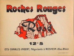 ETIQUETTE De VIN  " ROCHES ROUGES " Rosé - Ets Charles INGER , Négociant à Rosheim ( Bas-Rhin ) - Parf. état  - - Vino Rosato