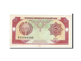 Billet, Uzbekistan, 3 Sum, 1994, TTB - Ouzbékistan