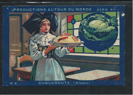 Alsace France Choucroute Sauerkraut Chromo Pub: Joseph-Milliat Production 76 X 50 Mm Bien Rare 1930's - Au Bon Marché