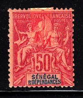 Senegal MH Scott #49 50c Navigation And Commerce, Carmine On Rose - Hinge Remnant - Neufs