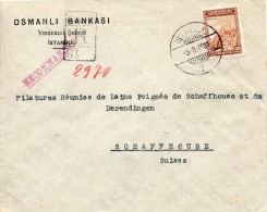 TURQUIE LETTRE RECOMMANDEE POUR LA SUISSE 1931 - Lettres & Documents