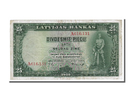 Billet, Latvia, 25 Latu, 1938, TTB - Lettonie