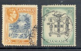 JAMAICA, 1938 5/- And 1956 10/- Both Have Corner Fault - Jamaica (...-1961)