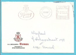 Brief Met Roodfrankeering " ROMIJ / PILS / B7197" Met Stempel OUDENAARDE, Brief Hoofding "Brouwerij ROMAN" (Brasserie) - 1980-1999