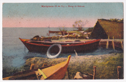 Marignane - Etang De Bolmont (barque De Péche Devant Un Abri Couvert De Paille) Circulé 1941, Colorisée - Marignane