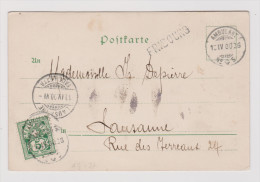Heimat FR Fribourg 1900-04-10 Bahnwagenstempel Ambulant Nr.5 L26 - Chemins De Fer
