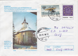 33092- PROBOTA MONASTERY, ARCHITECTURE, COVER STATIONERY, 1998, ROMANIA - Abbayes & Monastères