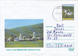 33094- NICULITEL- COCOS MONASTERY, ARCHITECTURE, COVER STATIONERY, 2002, ROMANIA - Abbeys & Monasteries