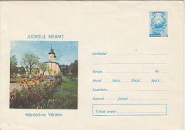 33101- VARATEC MONASTERY, ARCHITECTURE, COVER STATIONERY, 1973, ROMANIA - Abbayes & Monastères