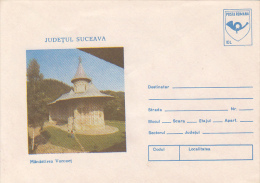 33104- VORONET MONASTERY, ARCHITECTURE, COVER STATIONERY, 1992, ROMANIA - Abbayes & Monastères