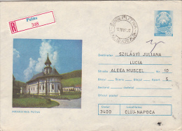 33106- PUTNA MONASTERY, ARCHITECTURE, REGISTERED COVER STATIONERY, 1989, ROMANIA - Abbeys & Monasteries