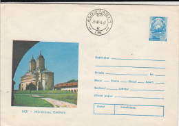 33108- IASI- CETATUIA MONASTERY, ARCHITECTURE, COVER STATIONERY, 1986, ROMANIA - Abbayes & Monastères