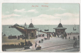 POST CARD  Great Britain The Pier Worthing E S No 1404 Cancellation  BRIGHTON 1908 - Worthing