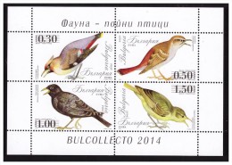 BULGARIA 2014 Songbirds 4 Values M/S MNH - Unused Stamps