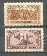 1925 SYRIA AIRMAIL AVION OVERPRINTS MICHEL: 277, 279 MNH ** - Neufs