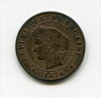 1 Centime - Type Céres - 1874A - 1 Centime