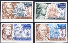 Wallis Et Futuna Non Dentelés PA N° 44 à 47 Grands Navigateurs Cote Dallay 140 € ** - Sin Dentar, Pruebas De Impresión Y Variedades