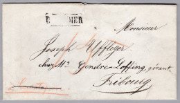 Heimat FR DOMDIDIER Langstempel 1867-10-22 Brief Ohne Marke Nach Fribourg - Briefe U. Dokumente